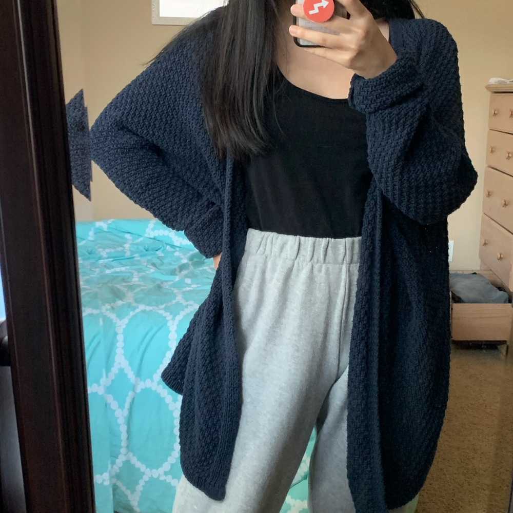 Brandy Melville Navy Caroline Cardigan